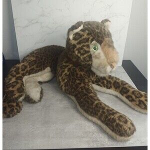 Vintage Merrythought Leopard Cat Plush Stuffed Animal Night Dress Case Rare '80s